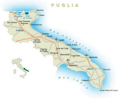 апулия, карта региона апулия