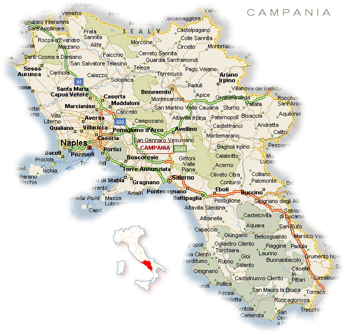 Карта области Кампания