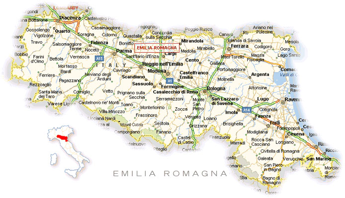 Карта области Эмилия-Романья 