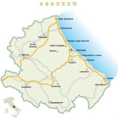 карта абруццо, карта региона абруццо