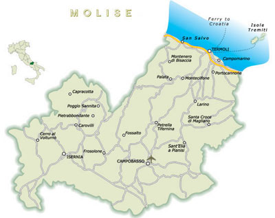 молизе, карта региона молизе