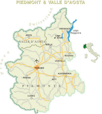 пьемонт, карта региона пьемонт